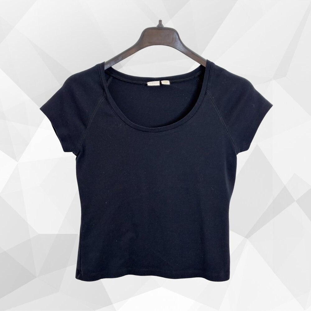 Caslon Women's Black Short Sleeve Scoopneck T-Shirt by Nordstrom, Small